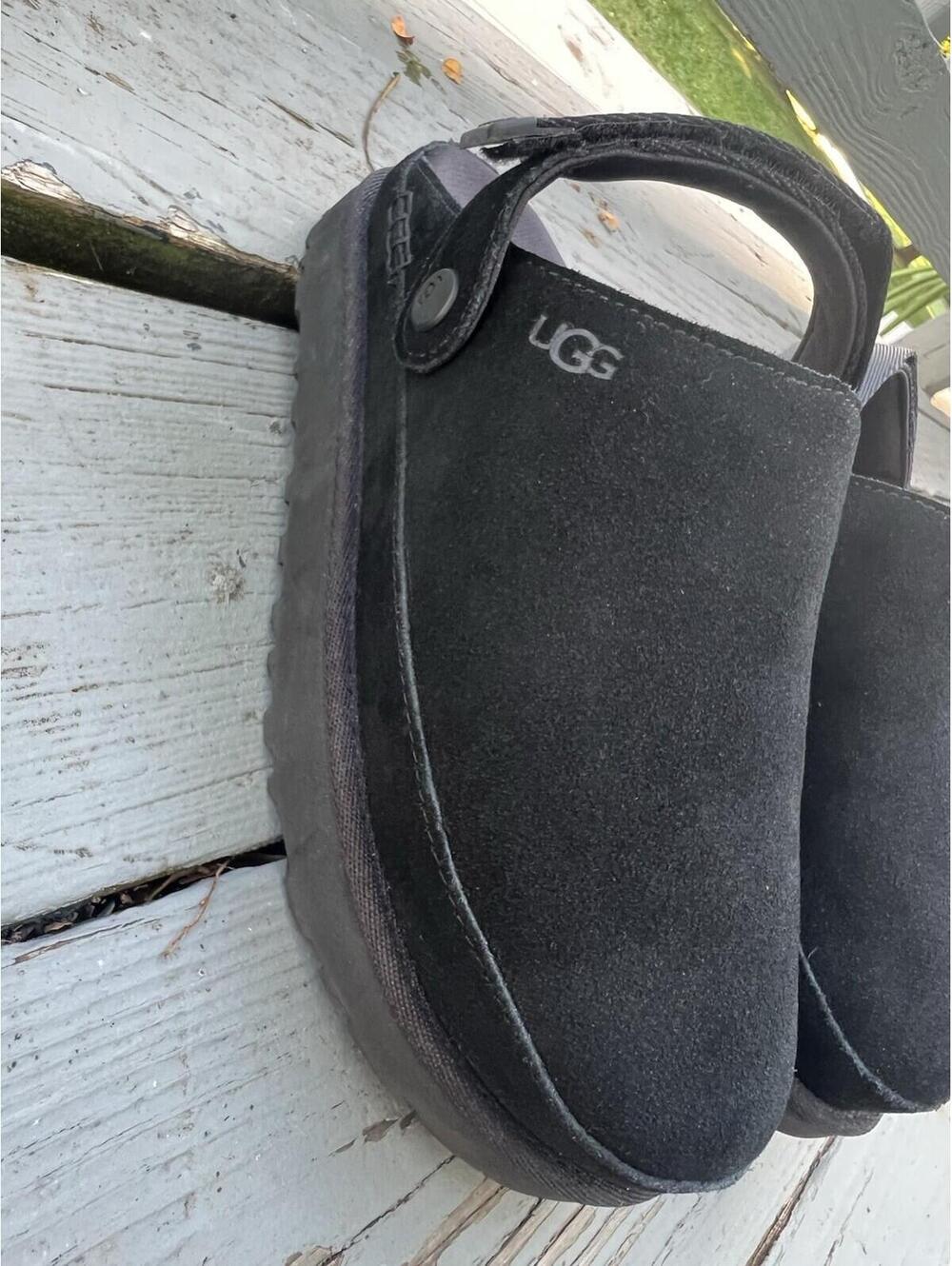 UGG Womens Goldenstar Clog Shoes Sz 8 EUR 39 Black Adjustable Strap GENUINE - Picture 8 of 9
